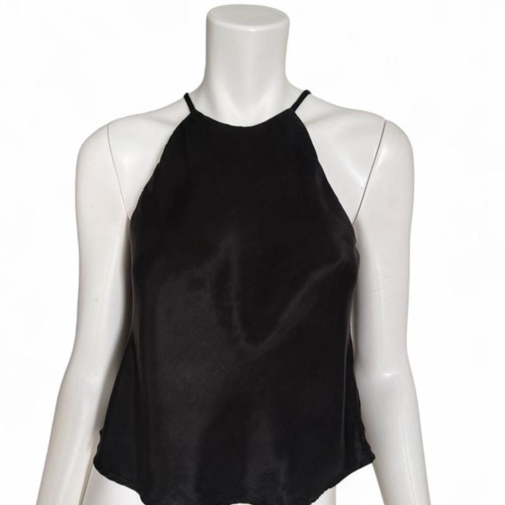 Effortless Bella Dahl Black Halter Cami Crafted Luxe cupro Blend